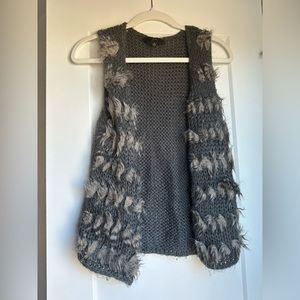 Jack Faux Fur Sleeveless Open Cardigan